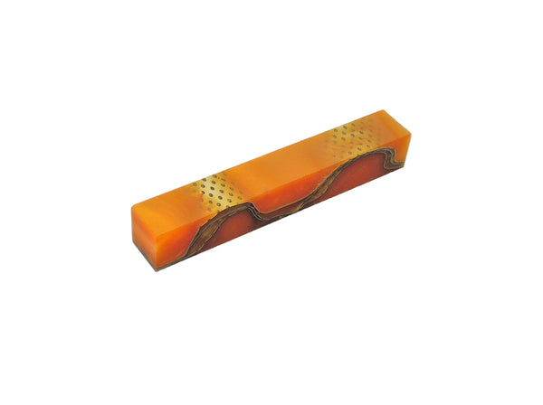 Orange with Mesh Acrylic Pen Blank