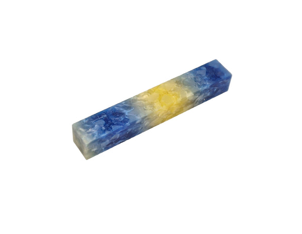 Blue & Yellow Crush Acrylic Pen Blank