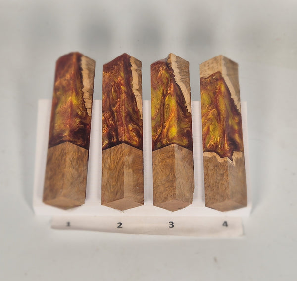 Fire Hybrid Resin Pen Blanks