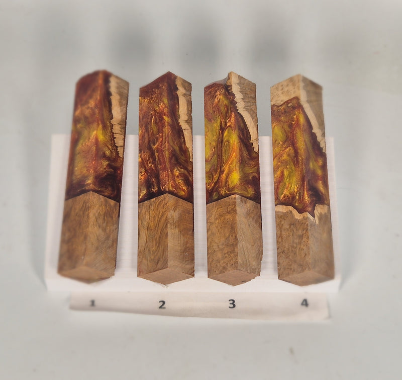 Fire Hybrid Resin Pen Blanks