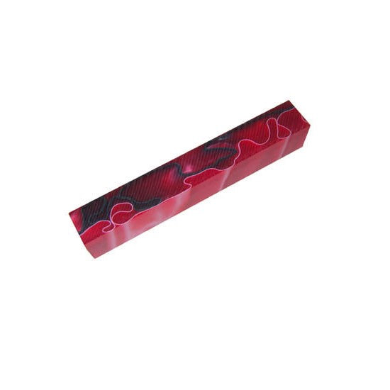 Red with White & Black Acrylic Pen Blank