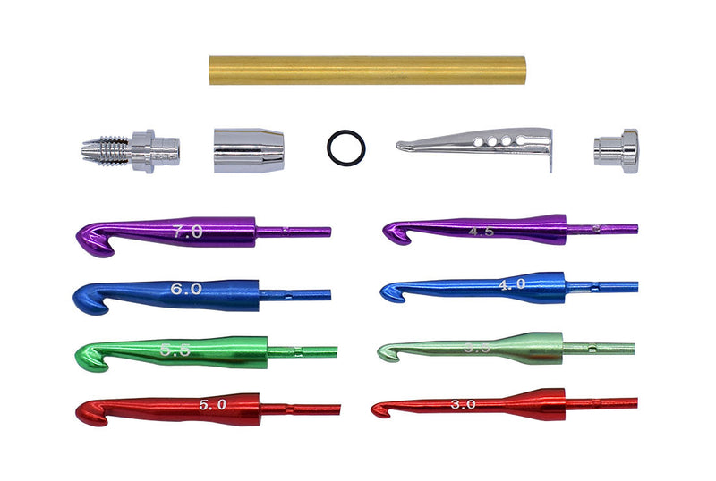 Crochet Hook Set Kit (Claw) - Colourful