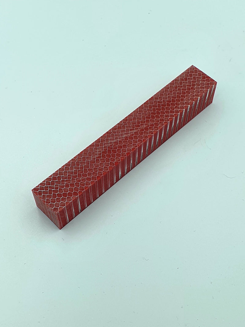 Aluminium Honeycomb & Acrylic Pen Blank - Red