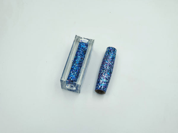 Blue Glitter Cast Pen Blank