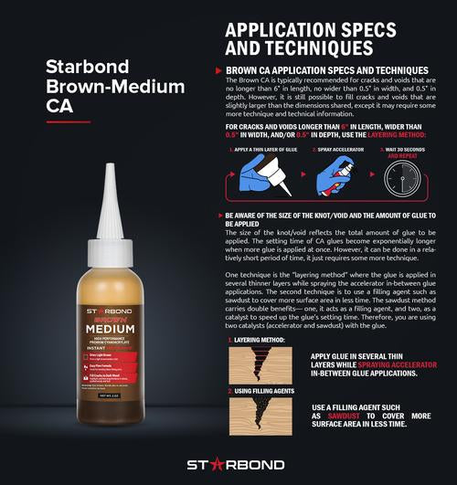 Starbond Brown Medium CA Super Glue 2oz